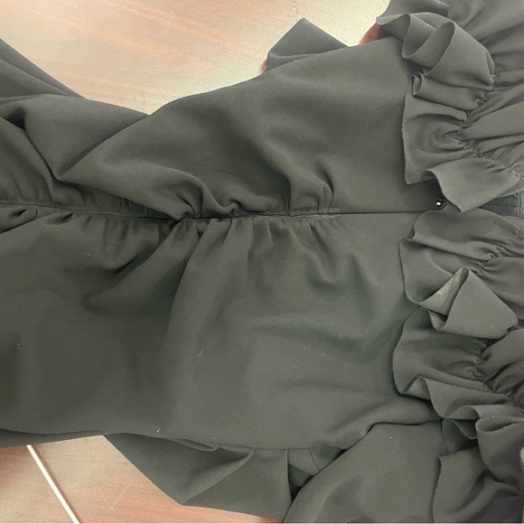 Xscape Black Ruffled One Shoulder Cocktail Dress - Picture 6 of 7